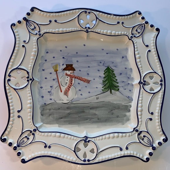 Other - Classic Square Snowman Inspired Christmas Platter